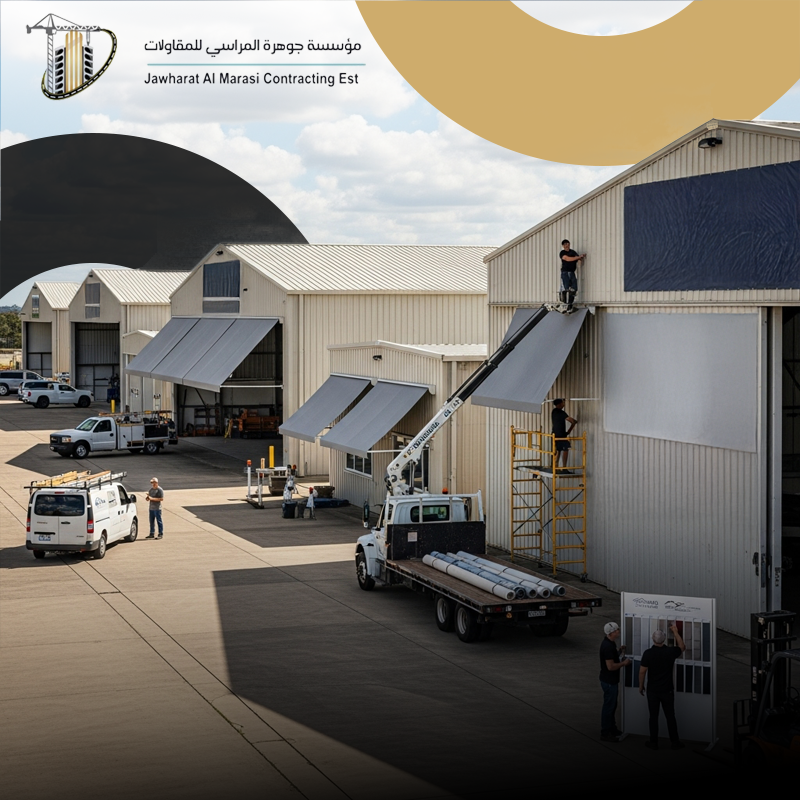 الرئيسية أعمال المظلات والهناجر